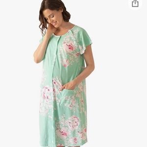 NWT Kindred Bravely Labor and Delivery Gown - Aqua Floral, Size XL/XXL